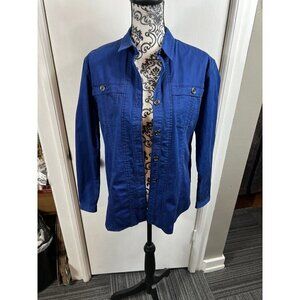 Burberry Brit navy cotton denim collared jacket with pockets